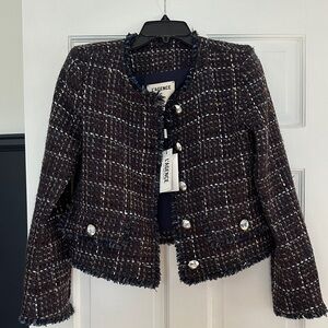 L'AGENCE Zaya Midnight Brown Tweed Blazer